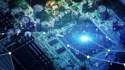 Aufkleber - Computer network concept. DIgital transformation.