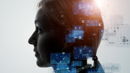 Aufkleber - AI (Artificial Intelligence) concept. Deep learning. GUI (Graphical User Interface).