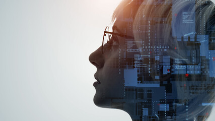 Aufkleber - AI (Artificial Intelligence) concept. Deep learning. Computer programming.