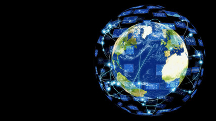 Fototapete - Global communication network concept. Digital transformation.