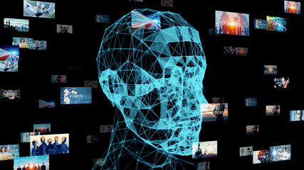 Aufkleber - AI (Artificial Intelligence) concept. Deep learning. Digital transformation.