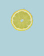© fStop - Bubbles around juicy lemon slice in blue background