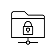 Wall Mural - secure folder thin line icon. modern vector illustration of data encryption.