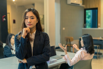 Portrait of asian business woman a smile in the office, Concept of asian woman success