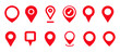 Map pin icon. location pin place marker. Location icon. Map marker pointer icon set. GPS location symbol collection.  Modern map markers. Vector icon isolated on transparent background.