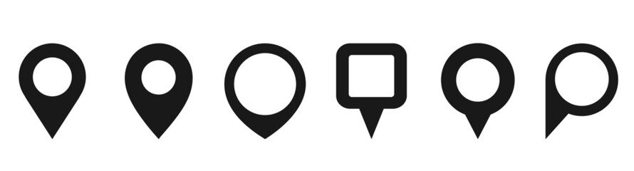 Fototapete - map pin icon. location pin place marker. map pin markers, location icon symbol, global positioning s