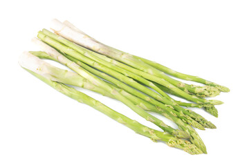 Wall Mural - Fresh green asparagus (Asparagus officinalis) isolated on white background