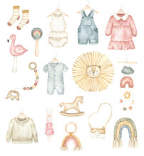 Baby Clothes And Toys Set