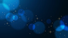 キラキラと光るボケ　青のグラデーション背景　高級感のある背景素材