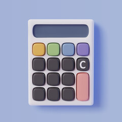 Vector Illustration of 3D Realistic calculator icon isolated.
