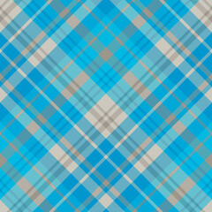 Seamless pattern in positive bright blue and gray colors for plaid, fabric, textile, clothes, tablecloth and other things. Vector image. 2