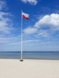 Polish flag on the beach