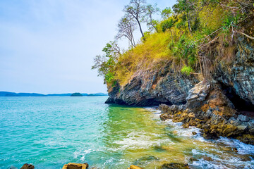 Wall Mural - Rocky coastline pof Krabi Resort in Ao Nang, Thailand