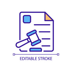 Poster - Court statement RGB color icon. Legislative branch. Legal requirements. Constitutional law. Democratic control. Isolated vector illustration. Simple filled line drawing. Editable stroke