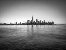 Manhattan Skyline In Black And White, New York City, USA