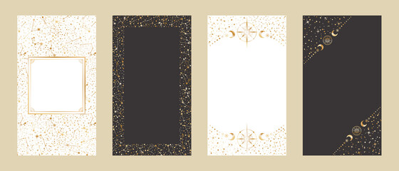 Wall Mural - celestial card templates for stories and web banners with a copy space. festive vector backgrounds s