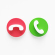 © lunarts_studio - Answer and decline phone call buttons Symbol in 3D rendering isolated on white background