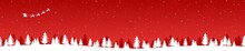 Christmas Landscape Background With Flying Santa