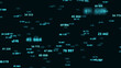 © WALL-E - Flying numbers. Digital or tech background. Plexus or network. Computer matrix or code. 3d rendering.