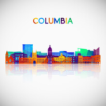 Columbia, MO Skyline Silhouette In Colorful Geometric Style. Symbol For Your Design. Vector Illustration.
