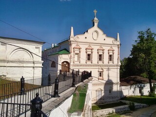 Wall Mural - Ancient historical building of orthodox church cathedral in Russia, Ukraine, Belorus, Slavic people faith and beleifs in Christianity Ryazan Russia