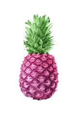 Wall Mural - toned pineapple in color trends of the year isolated on white background.