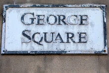 George Square Street Sign In Glasgow, Scotland