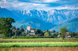 Hills and fields of Friuli in Spring. Cassacco
