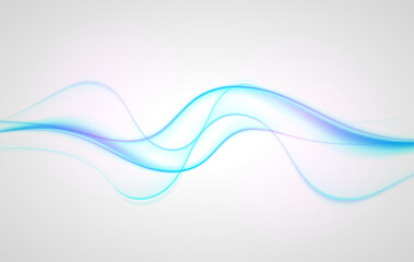 Wall Mural - blue futuristic soft smoke gradient flow. air flow. fresh aroma. curved lines background.