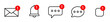 Conjunto de icono de notificación. Mensaje, campana, burbuja de notificación. Nuevo mensaje. Ilustración vectorial