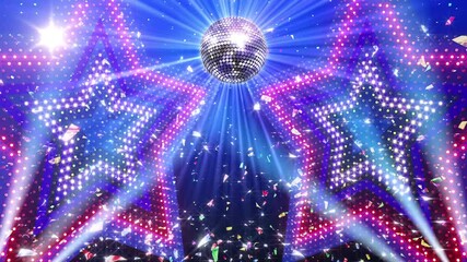 Wall Mural - mirror ball disco lights club dance party glitter background
