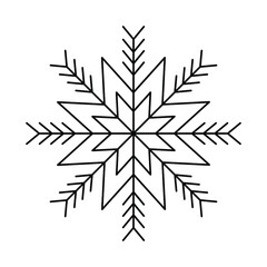 Wall Mural - Snowflake Icon Vector. Simple Linear Snowflake Illustration
