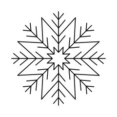 Wall Mural - Snowflake Icon Vector. Simple Linear Snowflake Illustration