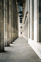 Old corridor formed by the large granite columns.