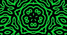 Green Black Seamless Loop Of Abstract Symmetric Pattern Background Video