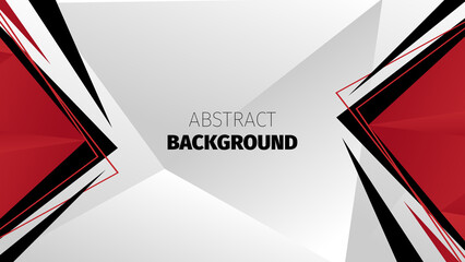 Wall Mural - red and black abstract design on white geometric background