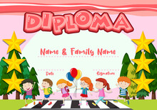 Kids Diploma Certificate Template