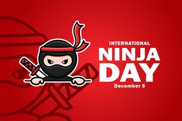 Illustration vector graphic of International Ninja Day. The illustration is Suitable for banners, flyers, stickers, Card, etc.	