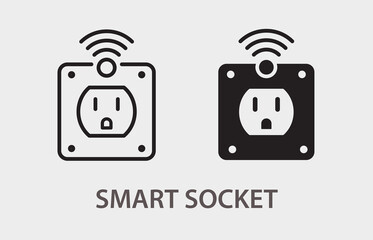 Poster - smart socket icon on white background. vector illustration.