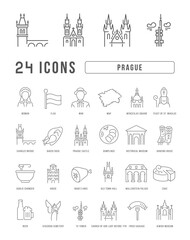 Canvas Print - Prague. Collection of perfectly thin icons for web design, app, and the most modern projects. The kit of signs for category Education.