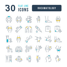 Rheumatology. Collection Of Perfectly Thin Icons For Web Design, App, And The Most Modern Projects. The Kit Of Signs For Category Medicine.