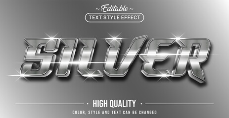 Leinwandbilder - Editable text style effect - Silver text style theme.