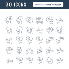 Wall Mural - speech-language pathology. collection of perfectly thin icons for web design, app, and the most mode