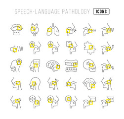 Wall Mural - speech-language pathology. collection of perfectly thin icons for web design, app, and the most mode