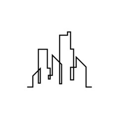 Wall Mural - building logo icon design line art
