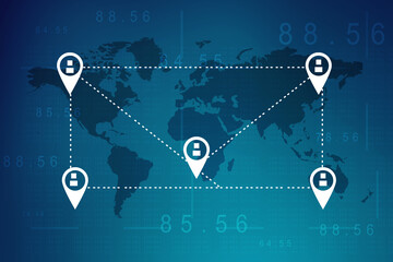 Poster - 3d rendering  map pointer illustration