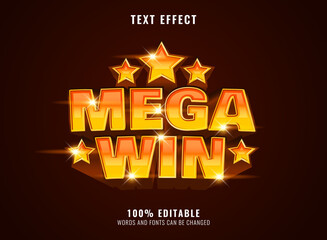 Fototapete - golden mega win banner with triple star text effect