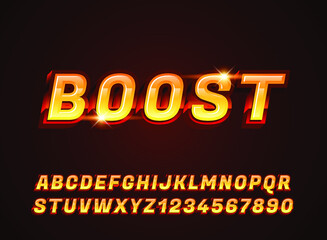 Wall Mural - fantasy futuristic yellow boost text effect