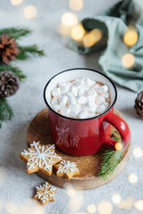 Wall Mural - Christmas hot cocoa  in the red cup