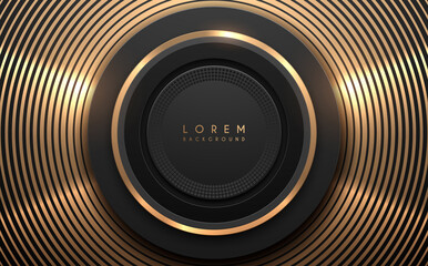 Wall Mural - abstract black and gold circle luxury background